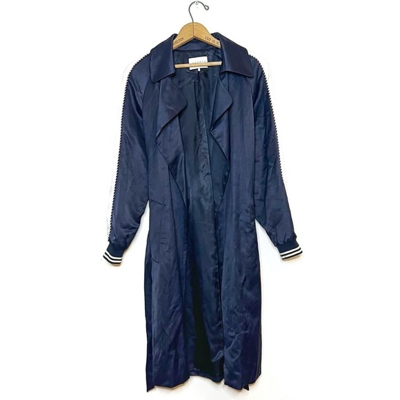 Sandro | Navy Bomber Trench Coat - Picture 6 of 6